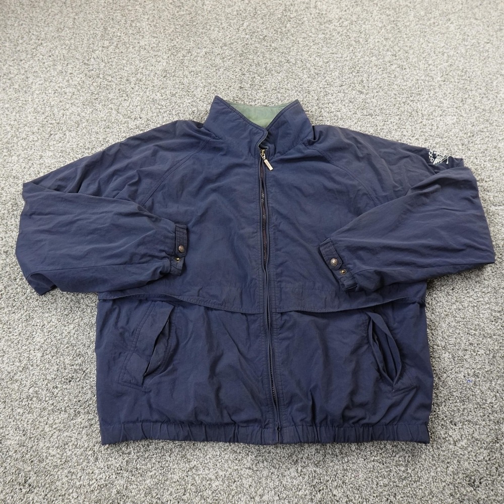 VTG Dockers Jacket Mens L Blue Golf Windbreaker Full Zip Bomber Coat Nylon 90s